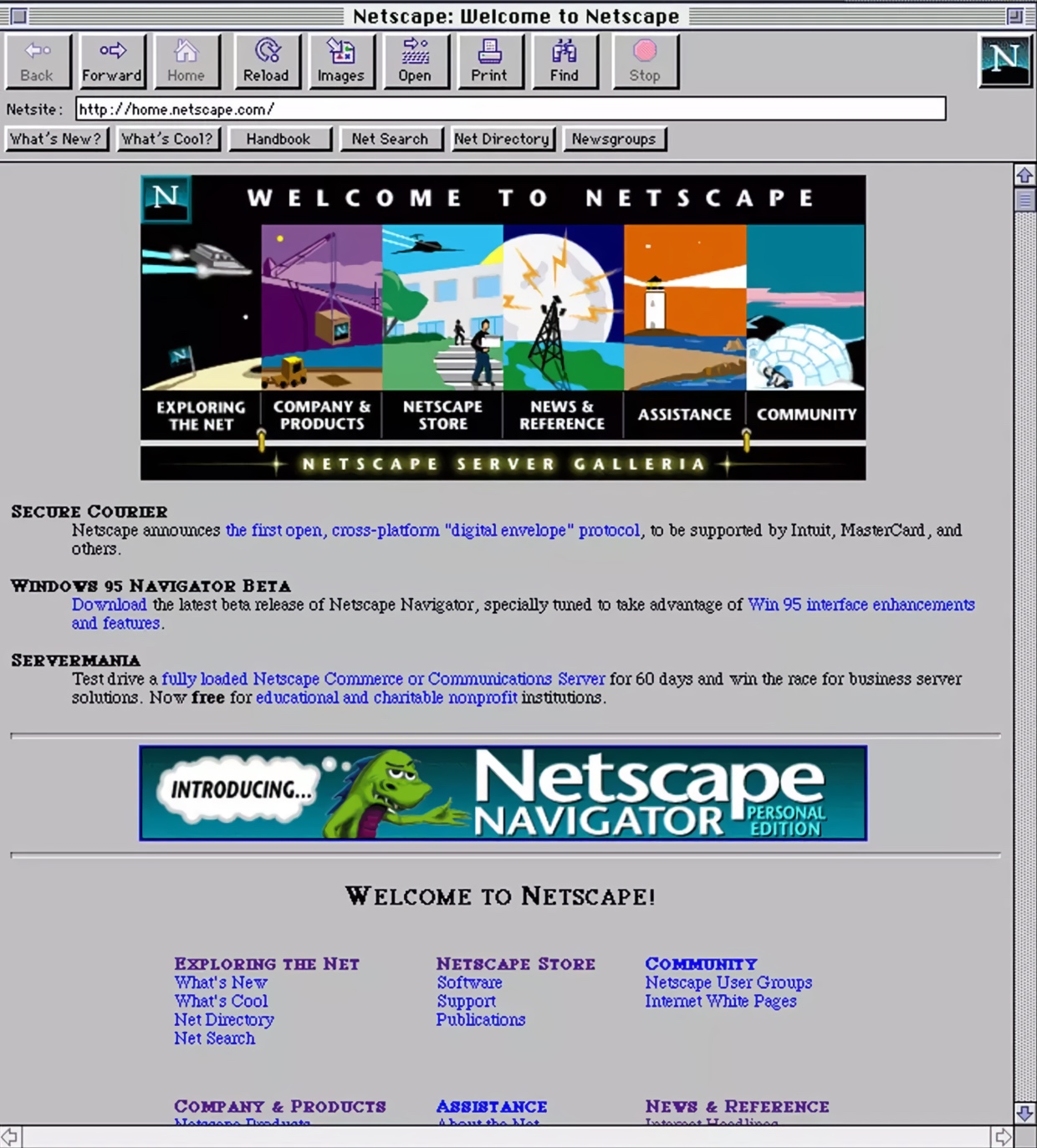 Netscape Navigator 2.0 Browser for Mac (1995)
